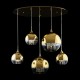 Maytoni-P140-PL-170-5-G - Fermi - Clear & Gold Glass with Crystal 5 Light Cluster