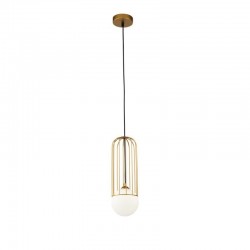 Telford - Gold Pendant with White Glass ∅ 12 cm Telford - Gold Pendant with White Glass ∅ 12 cm