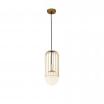 Telford - Gold Pendant with White Glass ∅ 15 cm Telford - Gold Pendant with White Glass ∅ 15 cm