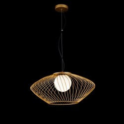 Plec - Gold Pendant with White Glass Plec - Gold Pendant with White Glass