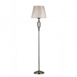 Grace - Brass Floor Lamp with Beige Organza Shade