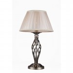 Grace - Brass Table Lamp with Beige Organza Shade