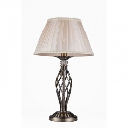 Grace - Brass Table Lamp with Beige Organza Shade