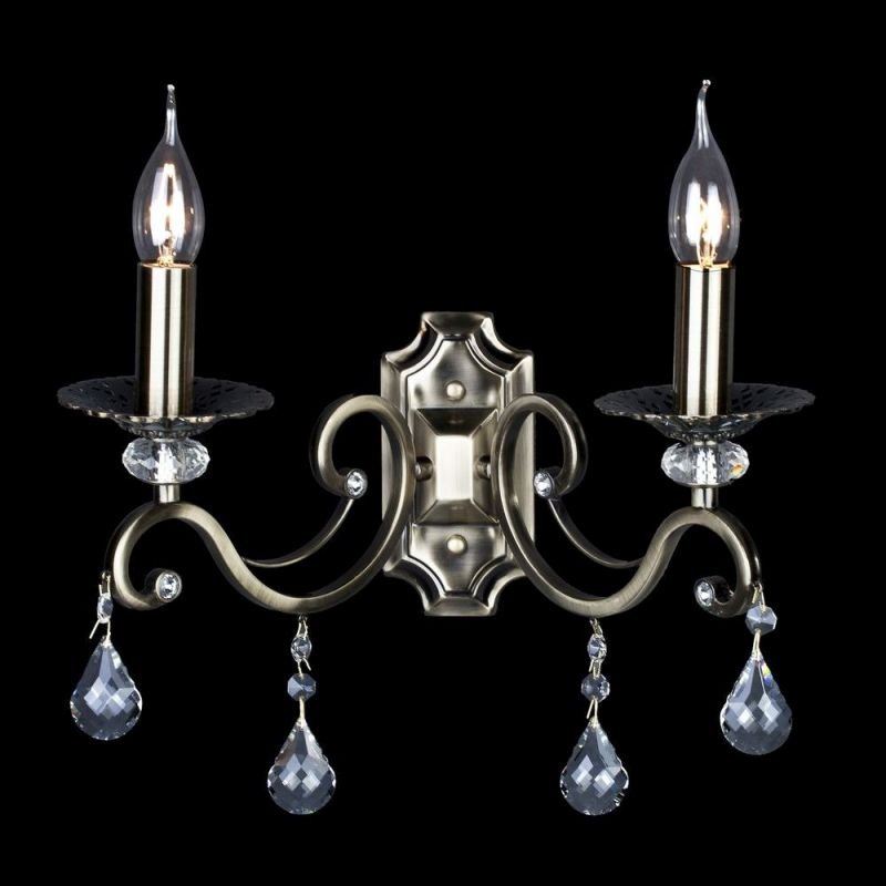 Maytoni-RC247-WL-02-R - Grace - Brass with Crystal Twin Wall lamp