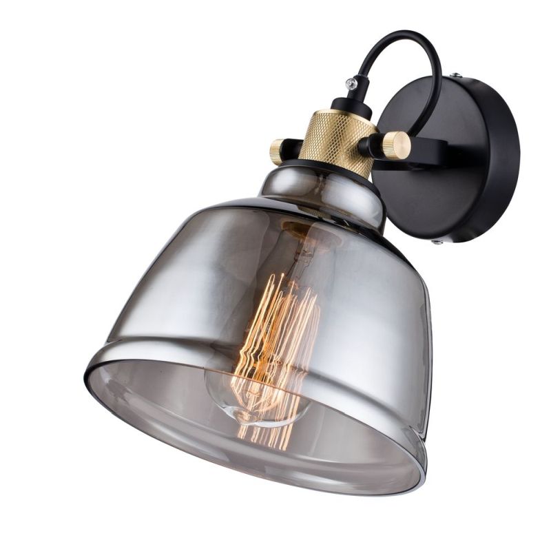 Wall Lights - Irving - Single Wall Lamp with Smoked Glass Maytoni-T163-01-C - Irving - Single Wall Lamp with Smoked Glass