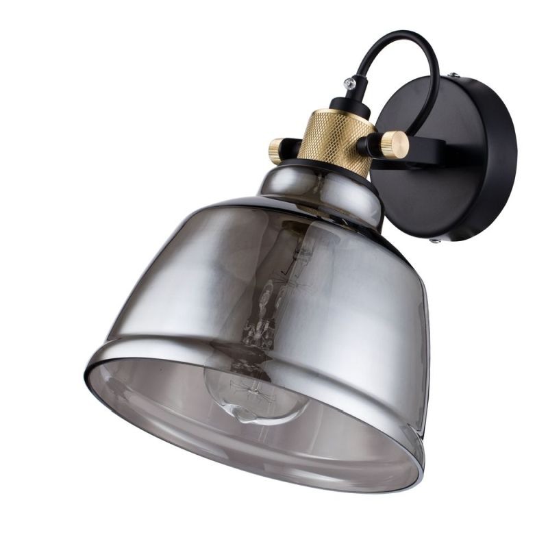 Wall Lights - Irving - Single Wall Lamp with Smoked Glass Maytoni-T163-01-C - Irving - Single Wall Lamp with Smoked Glass