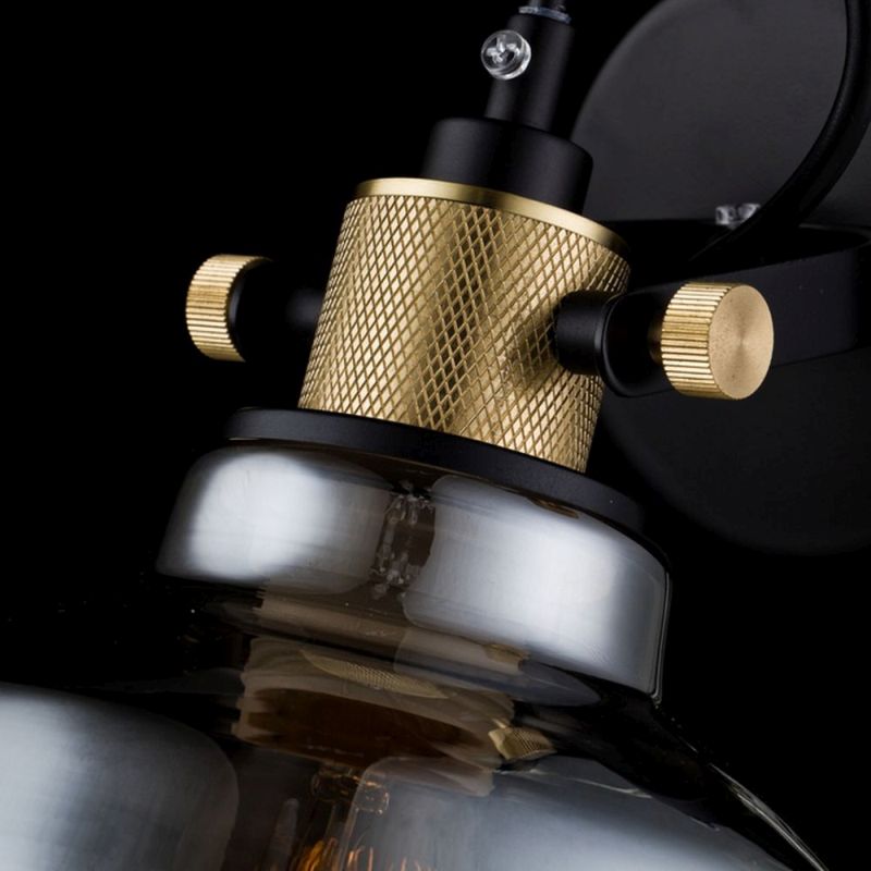 Wall Lights - Irving - Single Wall Lamp with Smoked Glass Maytoni-T163-01-C - Irving - Single Wall Lamp with Smoked Glass