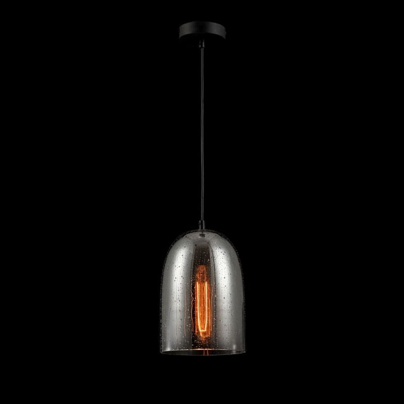 Ceiling Lights - Bergen - Single Pendant with Matt Smoky Glass- Wet Drops Maytoni-T314-00-B - Bergen - Single Pendant with Matt Smoky Glass- Wet Drops