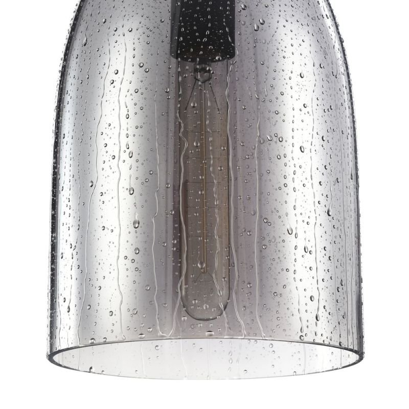 Ceiling Lights - Bergen - Single Pendant with Matt Smoky Glass- Wet Drops Maytoni-T314-00-B - Bergen - Single Pendant with Matt Smoky Glass- Wet Drops