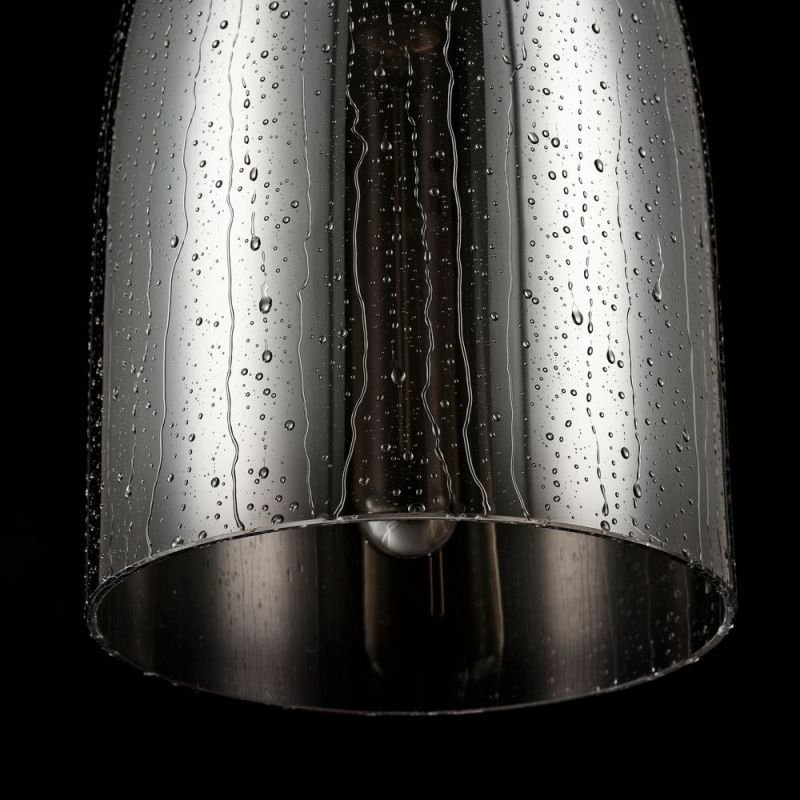 Ceiling Lights - Bergen - Single Pendant with Matt Smoky Glass- Wet Drops Maytoni-T314-00-B - Bergen - Single Pendant with Matt Smoky Glass- Wet Drops