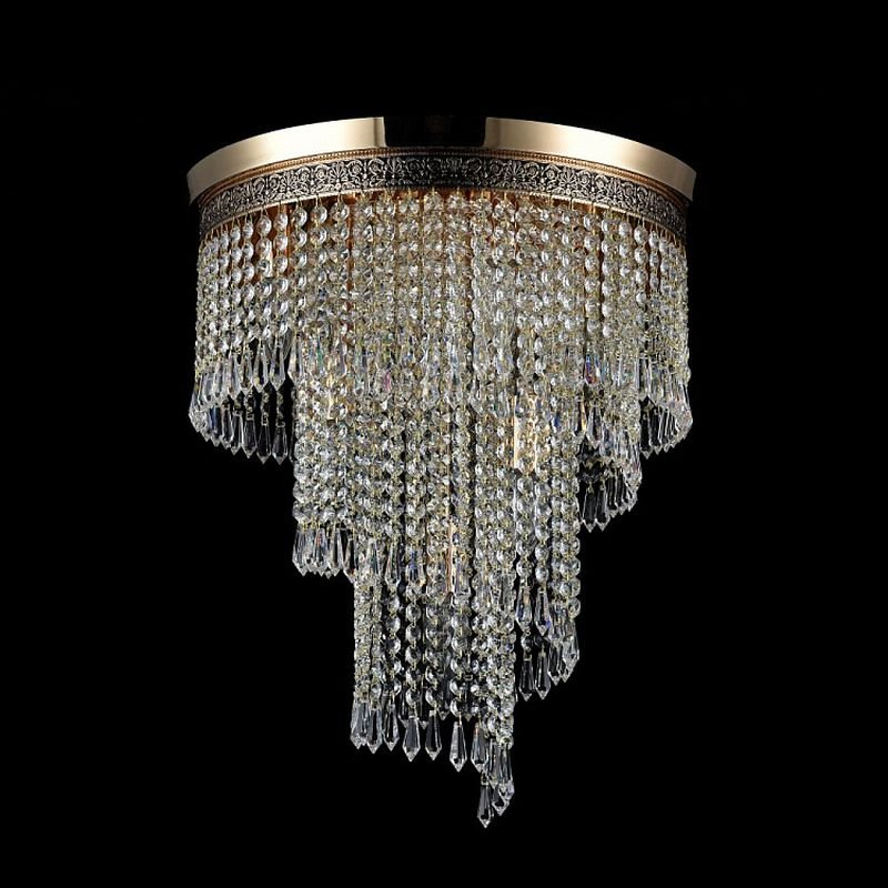 Crystal & Acrylic - Cascade - Crystal 7 Light Ceiling Lamp -Gold Antique Maytoni-DIA522-CL-07-G - Cascade - Crystal 7 Light Ceiling Lamp -Gold Antique