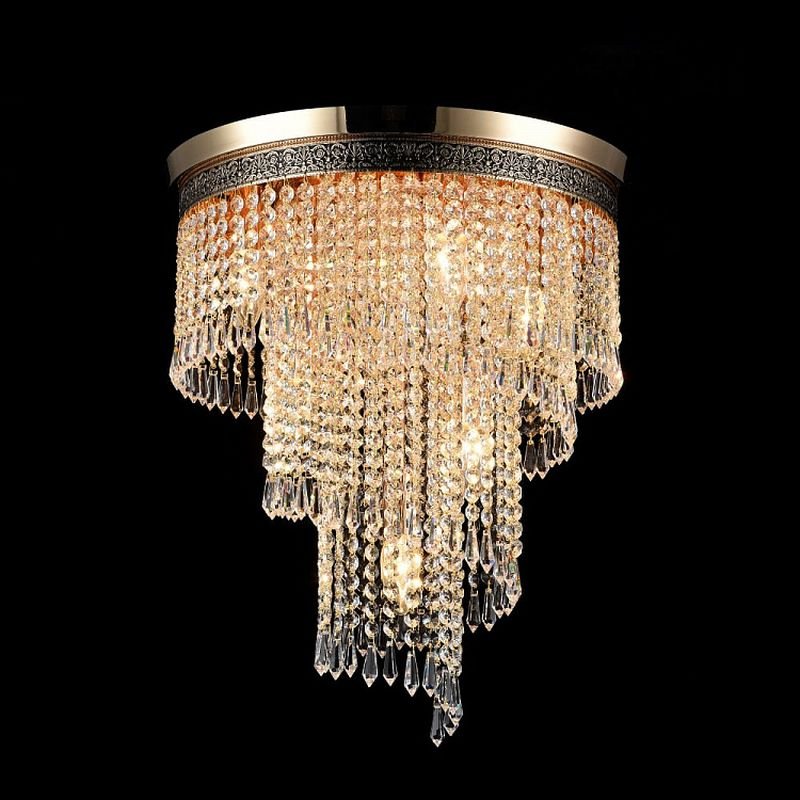 Crystal & Acrylic - Cascade - Crystal 7 Light Ceiling Lamp -Gold Antique Maytoni-DIA522-CL-07-G - Cascade - Crystal 7 Light Ceiling Lamp -Gold Antique