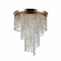 Cascade - Antique Gold 7 Light Ceiling Lamp with Crystal
