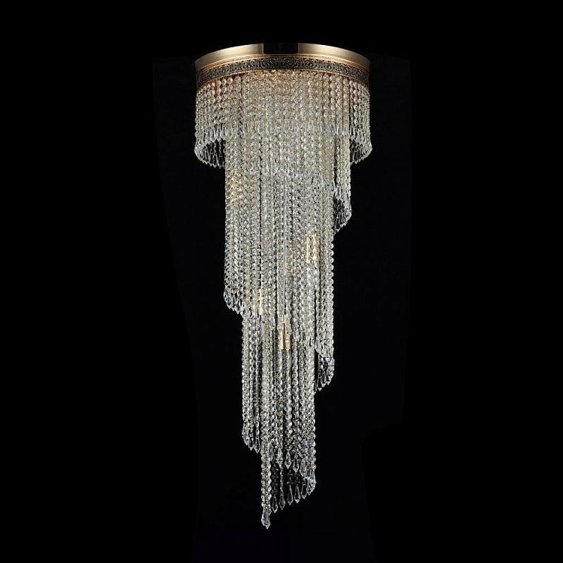 Crystal & Acrylic - Cascade - Crystal 12 Light Ceiling Lamp -Gold Antique Maytoni-DIA522-CL-12-G - Cascade - Crystal 12 Light Ceiling Lamp -Gold Antique