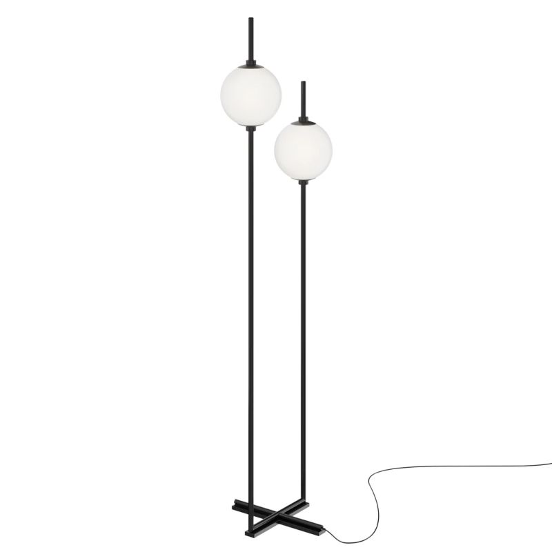 Maytoni-Z020FL-L12BK - The Sixth Sense - Black LED Floor Lamp with White Glasses