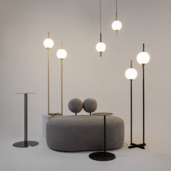 The Sixth Sense - Brass LED Floor Lamp with White Glasses The Sixth Sense - Brass LED Floor Lamp with White Glasses