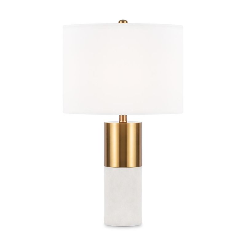 - Bianco - Natural Stone & Brass Table Lamp with White Shade Maytoni-Z030TL-01BS - Bianco - Natural Stone & Brass Table Lamp with White Shade