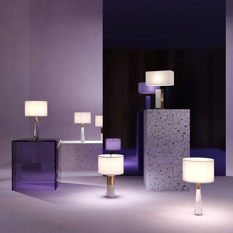 - Bianco - Natural Stone & Brass Table Lamp with White Shade Maytoni-Z030TL-01BS - Bianco - Natural Stone & Brass Table Lamp with White Shade