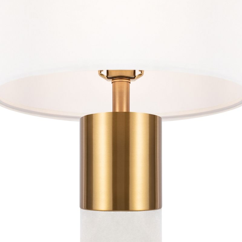 - Bianco - Natural Stone & Brass Table Lamp with White Shade Maytoni-Z030TL-01BS - Bianco - Natural Stone & Brass Table Lamp with White Shade