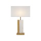 Table & Floor Lamp - Bianco - Natural Stone & Brass Table Lamp with White Shade Maytoni-Z031TL-01BS - Bianco - Natural Stone & Brass Table Lamp with White Shade