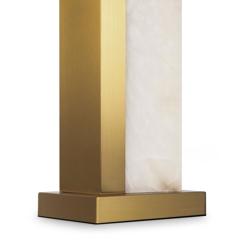 Table & Floor Lamp - Bianco - Natural Stone & Brass Table Lamp with White Shade Maytoni-Z031TL-01BS - Bianco - Natural Stone & Brass Table Lamp with White Shade