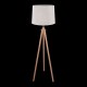 Maytoni-Z177-FL-01-BR - Calvin - Beige Cotton Tripod Floor Lamp -Wood