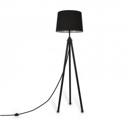 Calvin - Black Tripod Floor Lamp with Black Cotton Shade Calvin - Black Tripod Floor Lamp with Black Cotton Shade