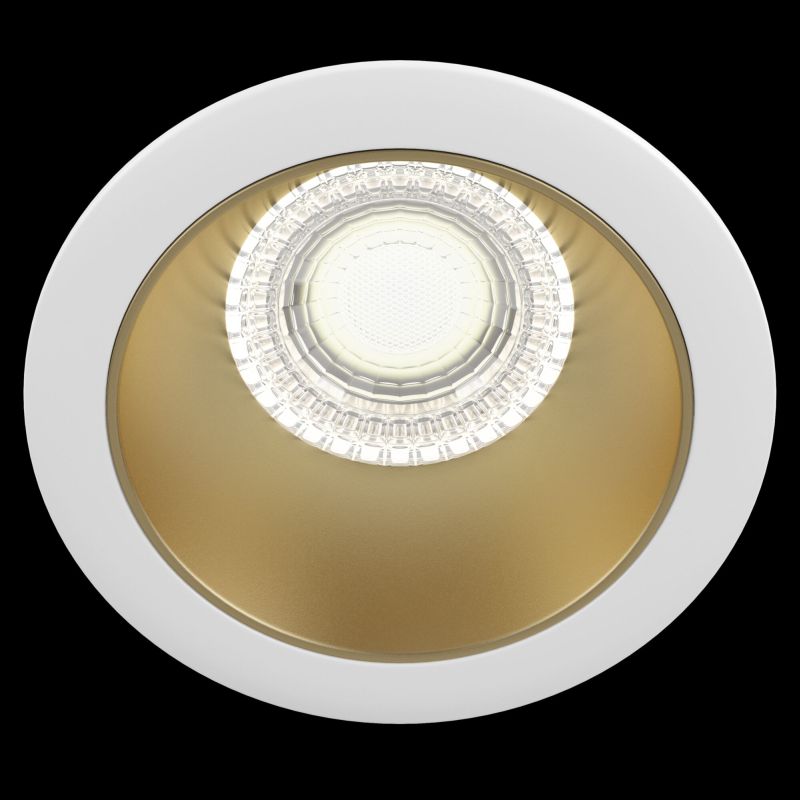 Maytoni-DL053-01WMG - Share - White & Gold Recessed Downlight Ø 8.6 cm