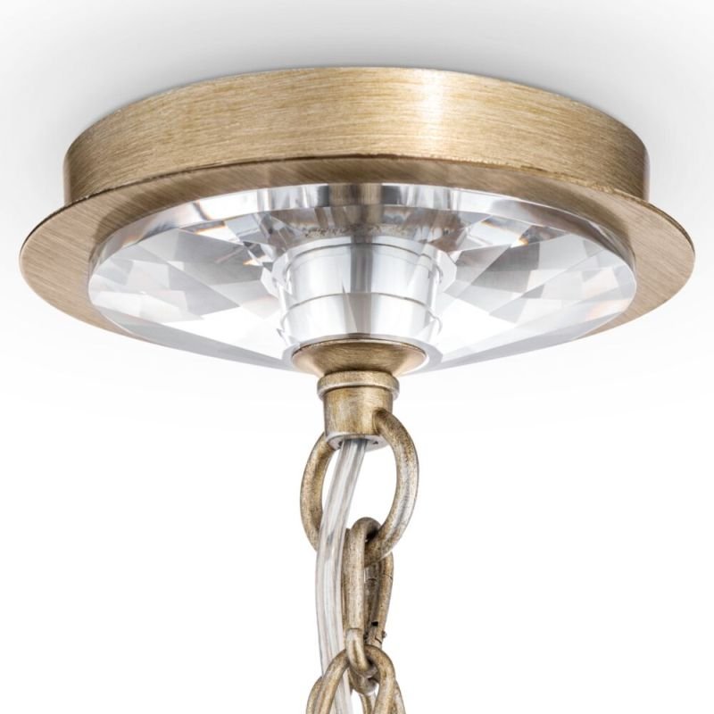 Ceiling Lights - Luxe - Cream Shade & Antique Gold 5 Light Pendant Maytoni-H006PL-05G - Luxe - Cream Shade & Antique Gold 5 Light Pendant