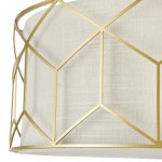 Messina - Gold 3 Light Ceiling Lamp with Linen Shade