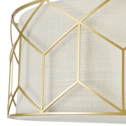 Messina - Gold 3 Light Ceiling Lamp with Linen Shade
