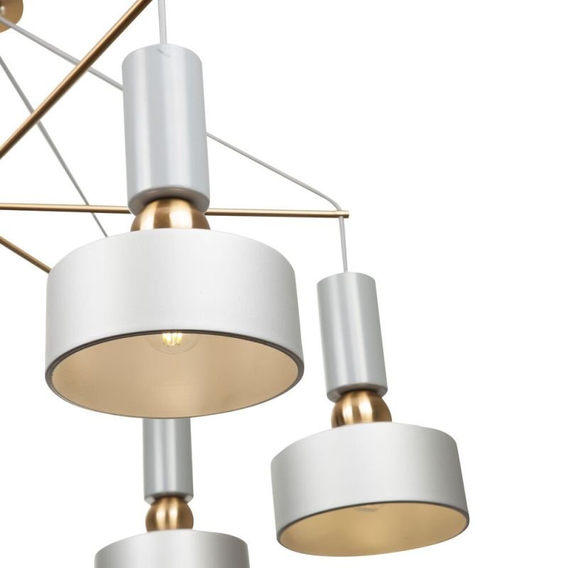 Ceiling Lights - Void - Grey & Antique Brass 6 Light Centre Fitting Maytoni-MOD030PL-06GR - Void - Grey & Antique Brass 6 Light Centre Fitting