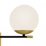 Nostalgia - Black & Gold 2 Light Wall Lamp with White Glass
