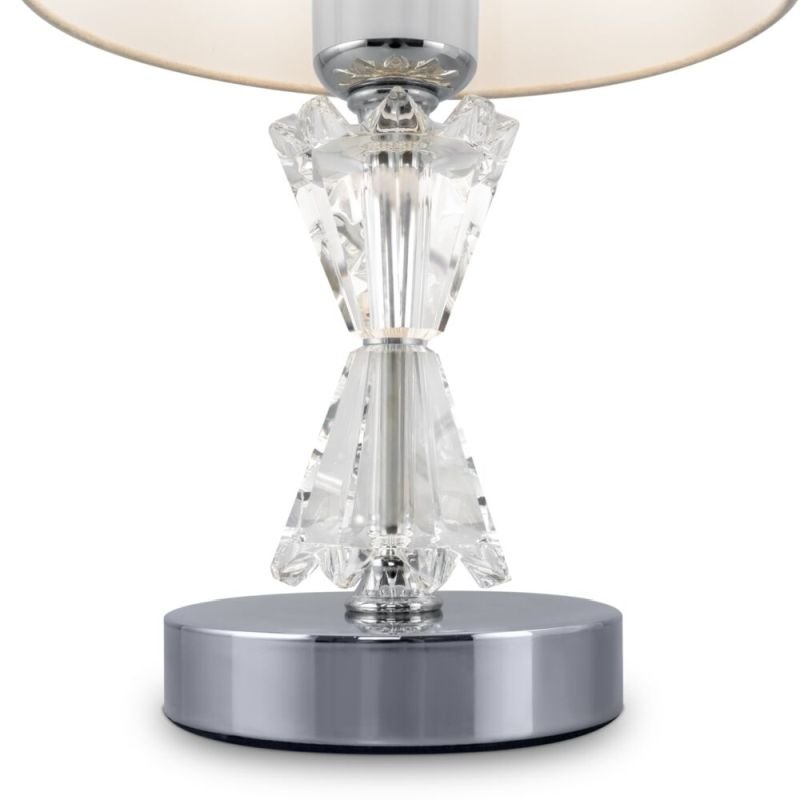 Table & Floor Lamp - Florero - White Fabric Shade & Chrome Small Table Lamp Maytoni-MOD078TL-01CH - Florero - White Fabric Shade & Chrome Small Table Lamp