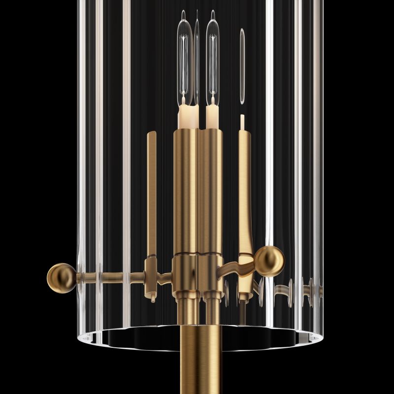 Maytoni-MOD223WL-02BS1 - Arco - Ribbed Glass & Brass 2 Light Wall Lamp