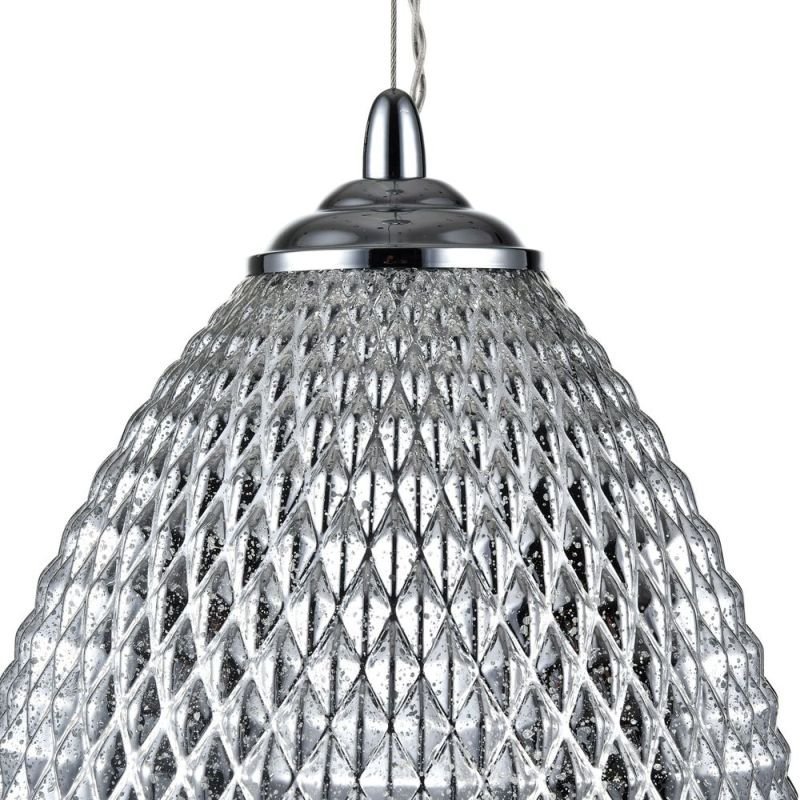 Ceiling Lights - Moreno - Silver Textured Glass Single Pendant Maytoni-P018-PL-01-N - Moreno - Silver Textured Glass Single Pendant