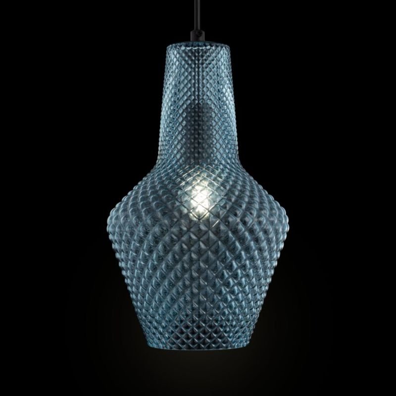 Ceiling Lights - Tommy - Blue Textured Glass Big Pendant Maytoni-P045PL-01B - Tommy - Blue Textured Glass Big Pendant