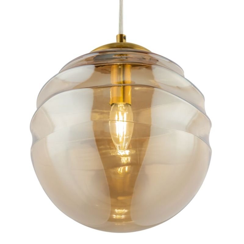 Ceiling Lights - Vinare - Amber Glass & Gold 3 Light Cluster Fitting Maytoni-P074PL-03BS - Vinare - Amber Glass & Gold 3 Light Cluster Fitting