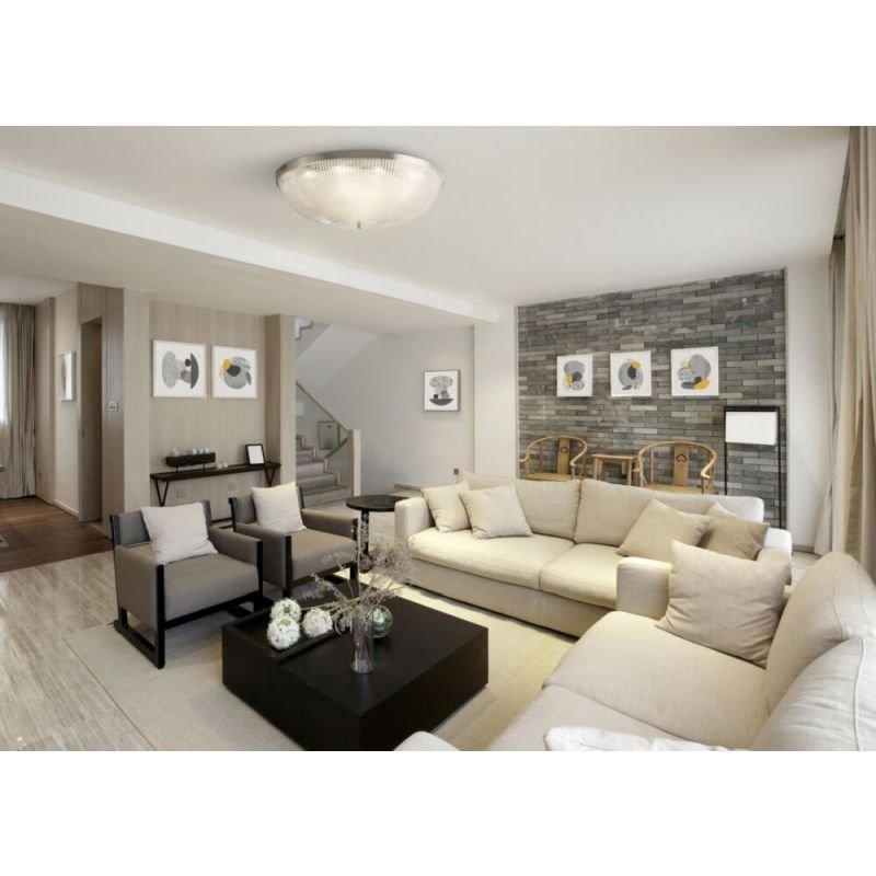 Ceiling Lights - Coupe - Textured Glass & Nickel 3 Light Flush Maytoni-C046CL-03N - Coupe - Textured Glass & Nickel 3 Light Flush