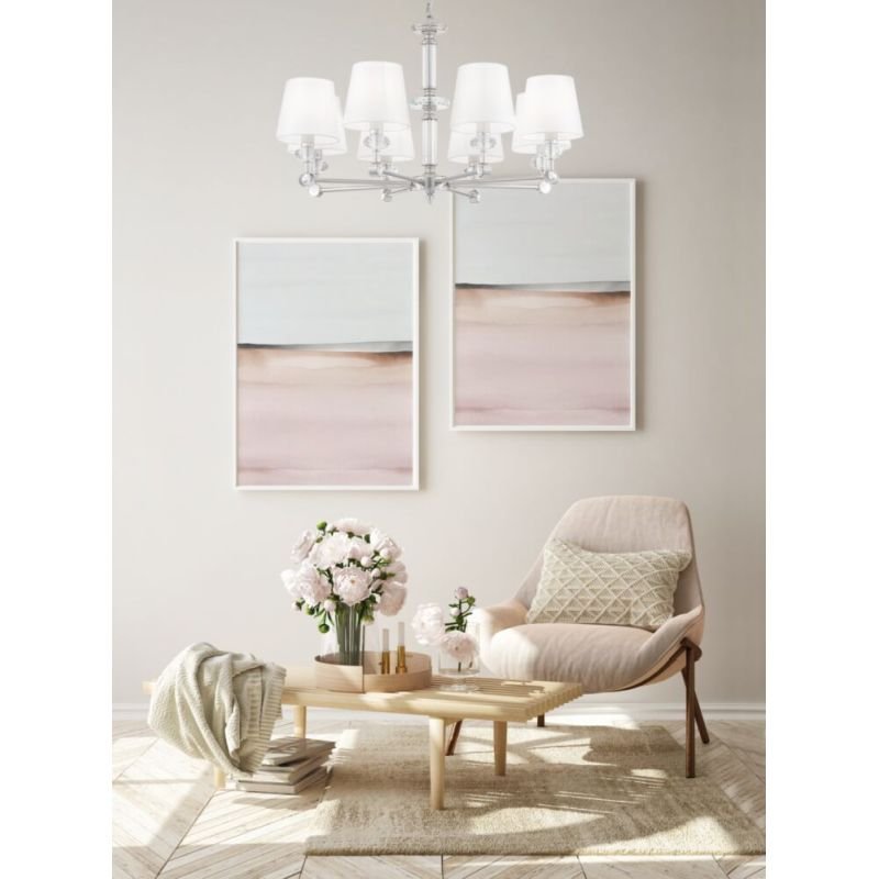 Ceiling Lights - Riverside - White & Polished Stainless Steel 8 Light Centre Fitting Maytoni-MOD018PL-08CH - Riverside - White & Polished Stainless Steel 8 Light Centre Fitting