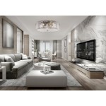 Recinto - Chrome 8 Light Pendant with Crystal & Decorative Diffuser Recinto - Chrome 8 Light Pendant with Crystal & Decorative Diffuser