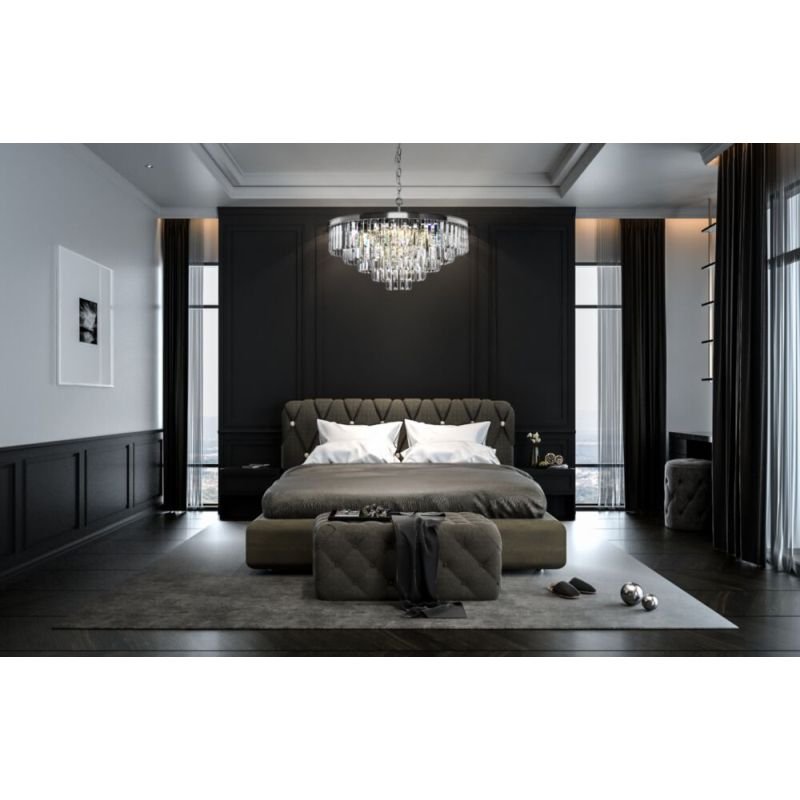 Crystal & Acrylic - Revero - Crystal & Painted Chrome 12 Light Chandelier Maytoni-MOD085PL-12CH - Revero - Crystal & Painted Chrome 12 Light Chandelier