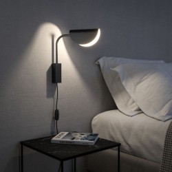 Mollis - White & Black Plug-in Wall Lamp Mollis - White & Black Plug-in Wall Lamp
