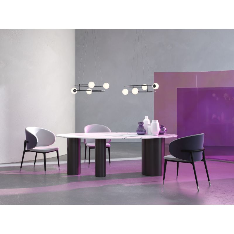 Ceiling Lights - Balance - White Glass & Black 6 Light Centre Fitting Maytoni-MOD317PL-06B - Balance - White Glass & Black 6 Light Centre Fitting