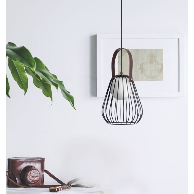 Ceiling Lights - Indiana - Vintage Black & White Glass Pendant Maytoni-MOD544PL-01B - Indiana - Vintage Black & White Glass Pendant