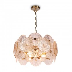Aster - Gold 8 Light Centre Fitting with Amber & Clear Glass Aster - Gold 8 Light Centre Fitting with Amber & Clear Glass