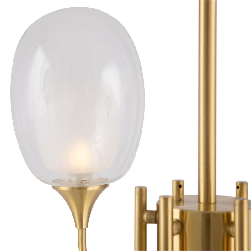 Maytoni-MOD016PL-06BS - Aura - Brass 6 Light Centre Fitting with Unique Glass Shades