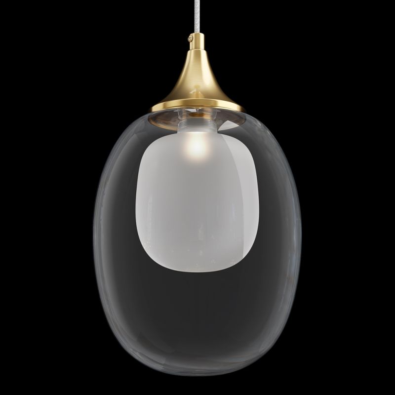 Maytoni-MOD016PL-01BS - Aura - Brass Pendant with Unique Glass Shades