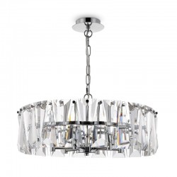 Puntes - Chrome 6 Light Pendant with Crystal Puntes - Chrome 6 Light Pendant with Crystal