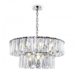 Puntes - Chrome 12 Light Pendant with Crystal Puntes - Chrome 12 Light Pendant with Crystal